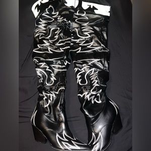 Cape Robin Thigh high cow girl boots